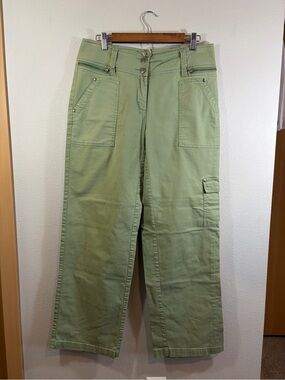 CAbi Sage Green Wide Leg Cargo Pants